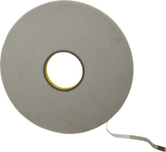 3M - 1/2" x 36 Yd Rubber Adhesive Double Sided Tape - 1/16" Thick, White, Polyethylene Foam Liner, Continuous Roll, Series 4466W - Benchmark Tooling