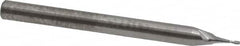 RobbJack - 0.025", 0.075" LOC, 1/8" Shank Diam, 1-1/2" OAL, 2 Flute, Solid Carbide Square End Mill - Single End, Uncoated, Spiral Flute, 30° Helix, Centercutting, Right Hand Cut, Right Hand Flute, Series SR-2 - Benchmark Tooling