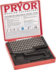 Pryor - 112 Piece, 3/32 Inch Character, Steel Type Set - 12 Character Capacity - Benchmark Tooling