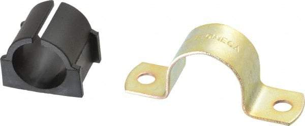 ZSI - 7/8" Tube, Steel, Zinc Plated Tube Strap with Cushion - 2 Mounting Holes - Benchmark Tooling