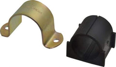 ZSI - 1-3/8" Tube, Steel, Zinc Plated Tube Strap with Cushion - 2 Mounting Holes - Benchmark Tooling