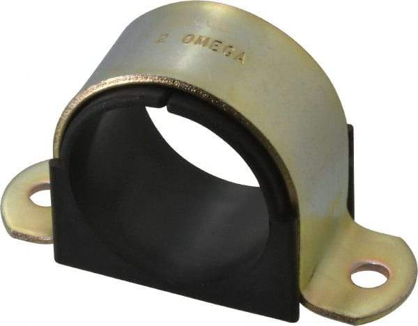 ZSI - 2" Tube, Steel, Zinc Plated Tube Strap with Cushion - 2 Mounting Holes - Benchmark Tooling