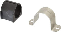 ZSI - 1-1/2" Tube, Grade 304 Stainless Steel, Tube Strap with Cushion - 2 Mounting Holes - Benchmark Tooling