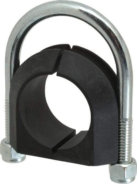 ZSI - 1-1/4" Pipe, Steel U Bolt Clamp with Cushion - Electro Galvanized, 3/4" Panel Thickness - Benchmark Tooling