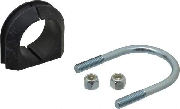 ZSI - 1-1/2" Pipe, Steel U Bolt Clamp with Cushion - Electro Galvanized, 3/4" Panel Thickness - Benchmark Tooling