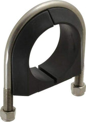 ZSI - 2" Pipe, Grade 316 Stainless Steel U Bolt Clamp with Cushion - 3/4" Panel Thickness - Benchmark Tooling