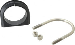 ZSI - 3" Pipe, Grade 316 Stainless Steel U Bolt Clamp with Cushion - 1" Panel Thickness - Benchmark Tooling