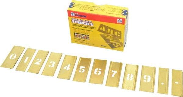 C.H. Hanson - 15 Piece, 1/2 Inch Character Size, Brass Stencil - Contains Figure Set - Benchmark Tooling