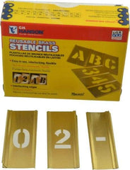 C.H. Hanson - 15 Piece, 3/4 Inch Character Size, Brass Stencil - Contains Figure Set - Benchmark Tooling