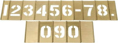 C.H. Hanson - 15 Piece, 2-1/2 Inch Character Size, Brass Stencil - Contains Figure Set - Benchmark Tooling