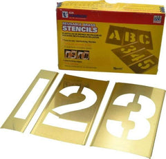 C.H. Hanson - 15 Piece, 4 Inch Character Size, Brass Stencil - Contains Figure Set - Benchmark Tooling