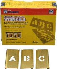 C.H. Hanson - 33 Piece, 1/2 Inch Character Size, Brass Stencil - Contains Letter Set - Benchmark Tooling