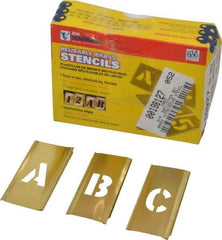 C.H. Hanson - 33 Piece, 3/4 Inch Character Size, Brass Stencil - Contains Letter Set - Benchmark Tooling