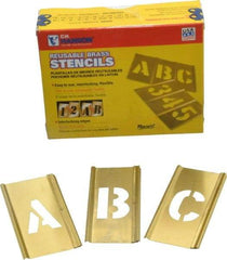 C.H. Hanson - 33 Piece, 1 Inch Character Size, Brass Stencil - Contains Letter Set - Benchmark Tooling