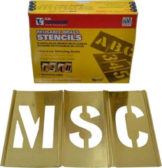 C.H. Hanson - 33 Piece, 2-1/2 Inch Character Size, Brass Stencil - Contains Letter Set - Benchmark Tooling