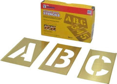 C.H. Hanson - 33 Piece, 4 Inch Character Size, Brass Stencil - Contains Letter Set - Benchmark Tooling