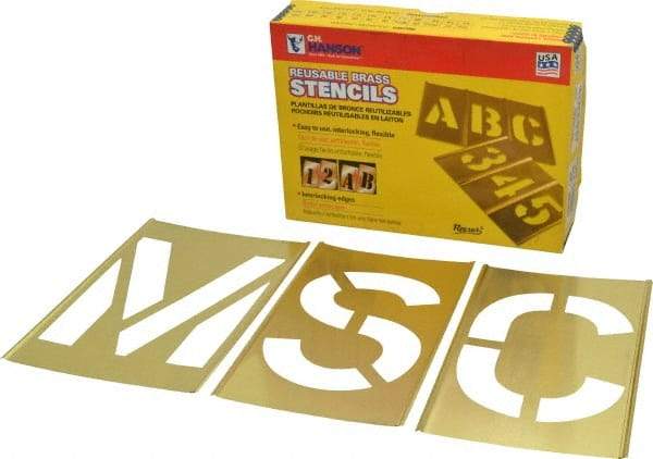 C.H. Hanson - 33 Piece, 6 Inch Character Size, Brass Stencil - Contains Letter Set - Benchmark Tooling