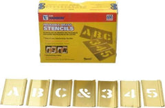 C.H. Hanson - 92 Piece, 3/4 Inch Character Size, Brass Stencil - Contains Three A Fonts - Benchmark Tooling