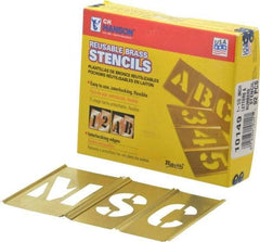 C.H. Hanson - 92 Piece, 1-1/2 Inch Character Size, Brass Stencil - Contains Three A Fonts - Benchmark Tooling