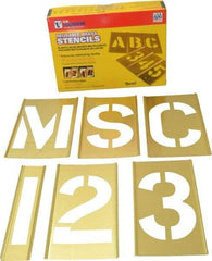 C.H. Hanson - 92 Piece, 5 Inch Character Size, Brass Stencil - Contains Three A Fonts - Benchmark Tooling