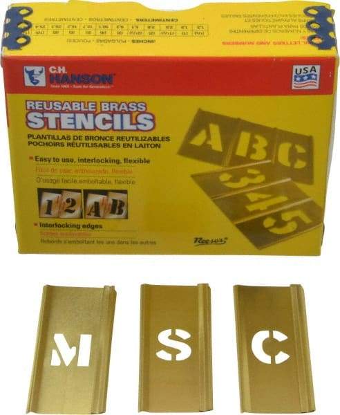 C.H. Hanson - 45 Piece, 1/2 Inch Character Size, Brass Stencil - Benchmark Tooling