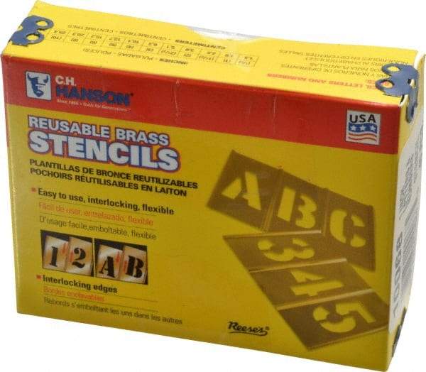 C.H. Hanson - 45 Piece, 1 Inch Character Size, Brass Stencil - Benchmark Tooling