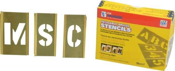 C.H. Hanson - 45 Piece, 1-1/2 Inch Character Size, Brass Stencil - Benchmark Tooling