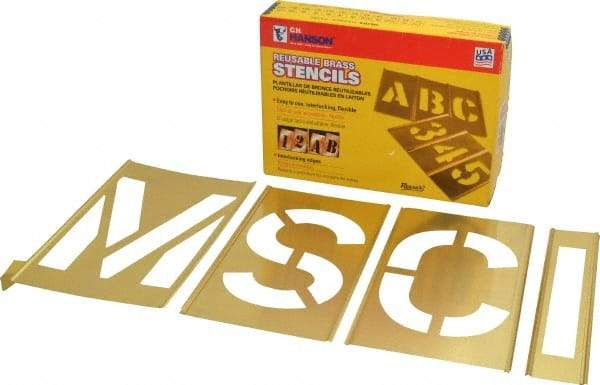 C.H. Hanson - 45 Piece, 6 Inch Character Size, Brass Stencil - Benchmark Tooling