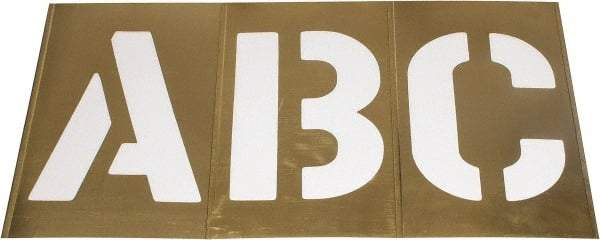 C.H. Hanson - 33 Piece, 10 Inch Character Size, Brass Stencil - Contains Letters - Benchmark Tooling