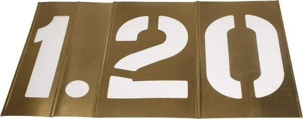 C.H. Hanson - 13 Piece, 10 Inch Character Size, Brass Stencil - Contains Numbers - Benchmark Tooling