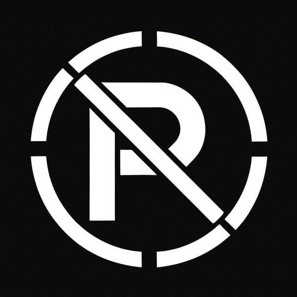 C.H. Hanson - 15 Inch Diameter Characters, No Parking Symbol, Plastic Stencil - 20 x 20 Inch Overall Size - Benchmark Tooling