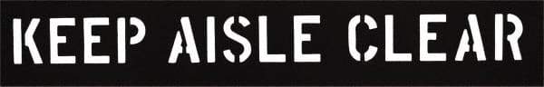 C.H. Hanson - 3 Inch Characters, Keep Aisle Clear, Plastic Stencil - 7 x 36 Inch Overall Size - Benchmark Tooling