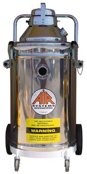 AIR Systems - 15 Gal, Stainless Steel Tank, Dry, Toxic Dust Vacuum Cleaner - 2.3 hp, 11 Amps - Benchmark Tooling