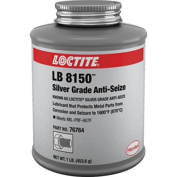 Loctite - 1 Lb Can High Temperature Anti-Seize Lubricant - Silver Colored, 1,600°F, Silver Colored, Water Resistant - Benchmark Tooling