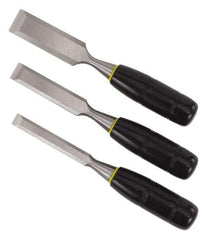 Stanley - 3 Piece Wood Chisel Set - 7-3/4" OAL, Sizes Included 1/2 to 1" - Benchmark Tooling