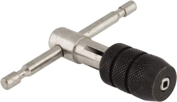 Interstate - 5/32 to 1/4" Tap Capacity, T Handle Tap Wrench - 2-3/4" Overall Length - Benchmark Tooling