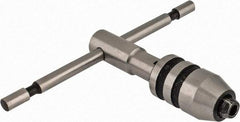 Interstate - 1/4 to 1/2" Tap Capacity, T Handle Tap Wrench - 3-35/64" Overall Length - Benchmark Tooling