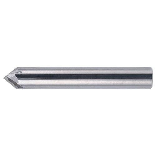 3/4″ × 3/4″ × 4″ STR / RHC Solid Carbide 4-Flute Single End Chamfer Tool - Bright - Exact Industrial Supply