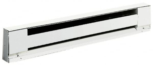 TPI - 60" Long, 240 Volt, 1250/938 Watt, 4250/3189 BTU, Electric Baseboard Heater - Stainless Steel Element, Aluminum Fins, White - Benchmark Tooling