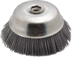 Osborn - 6" Diam, 5/8-11 Threaded Arbor Straight Wire Silicon Carbide Cup Brush - Medium Grade, 1-1/2" Trim Length, 6,000 Max RPM - Benchmark Tooling