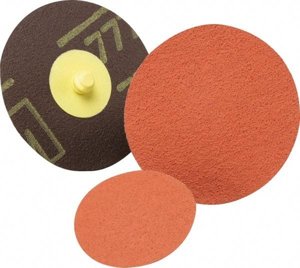 3M - 3" Disc Diam, 80 Grit, Aluminum Oxide Quick Change Disc - Type S Attaching System, Coated, Medium Grade, 20,000 RPM, 361F Series - Benchmark Tooling