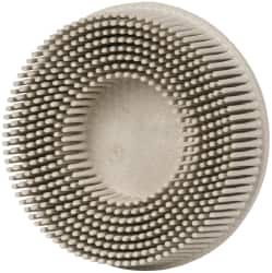 3M - 3" 120 Grit Ceramic Tapered Disc Brush - Fine Grade, Type R Quick Change Connector, 5/8" Trim Length - Benchmark Tooling