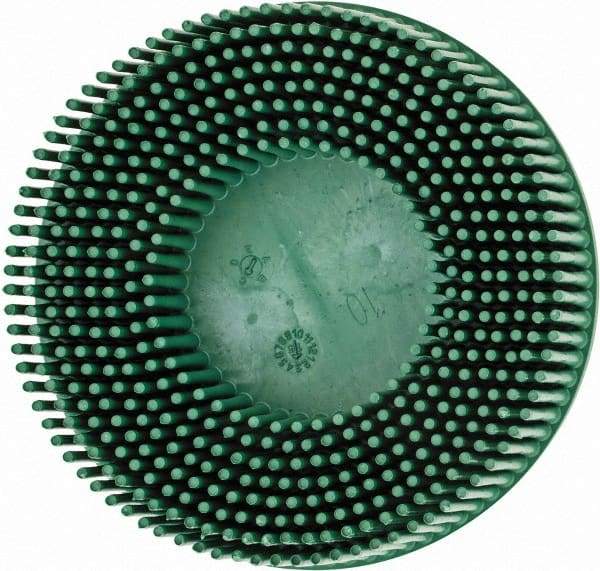 3M - 3" 50 Grit Ceramic Tapered Disc Brush - Coarse Grade, Type R Quick Change Connector, 5/8" Trim Length - Benchmark Tooling