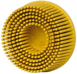 3M - 2" 80 Grit Ceramic Tapered Disc Brush - Medium Grade, Type R Quick Change Connector, 5/8" Trim Length - Benchmark Tooling