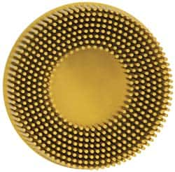 3M - 3" 80 Grit Ceramic Tapered Disc Brush - Medium Grade, Type R Quick Change Connector, 5/8" Trim Length - Benchmark Tooling