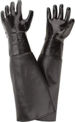 Made in USA - Size L (6) Neoprene Sand Blasting Work Gloves - For General Purpose, Uncoated, Paired - Benchmark Tooling