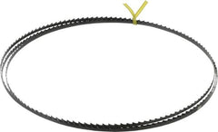 Starrett - 4 TPI, 7' 9-1/2" Long x 1/4" Wide x 0.025" Thick, Welded Band Saw Blade - Carbon Steel, Toothed Edge, Raker Tooth Set, Flexible Back, Contour Cutting - Benchmark Tooling