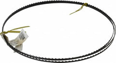Starrett - 4 TPI, 7' 9-1/2" Long x 3/16" Wide x 0.025" Thick, Welded Band Saw Blade - Carbon Steel, Toothed Edge, Raker Tooth Set, Flexible Back, Contour Cutting - Benchmark Tooling