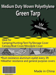 Value Collection - 60' Long x 40' Wide Polyethylene Tarp & Dust Cover - Green, 9 to 10 mil Thickness - Benchmark Tooling