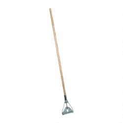 Rubbermaid - 60" Wood Quick Connect Mop Handle - 15/16" Handle Diam, Steel Connector, Use with Wet Mops - Benchmark Tooling